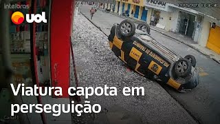 Viatura capota após manobra para perseguir carro em Maceió [upl. by Fletch26]