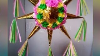 DIY Christmas star piñata  how to make a mexican piñata  piñata navideña paso a paso [upl. by Okime]