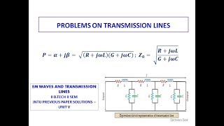 TRANSMISSION LINES  PROBLEMS  EM WAVES AND TRANSMISSION LINES  UNIT V [upl. by Nileek680]