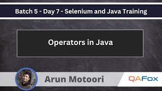 Operators in Java Selenium Java Course 7 [upl. by Nort]