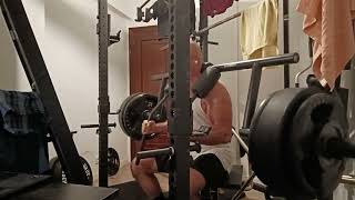 175kg Beltless SSB Box Squat [upl. by Yrbua796]