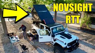 NOVSIGHT Roof Top Tent  Install amp Review  Jeep Gladiator Overlanding [upl. by Arst]