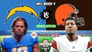 CHARGERS vs BROWNS  NFL WEEK 9  MADDEN 25 PREDICTION [upl. by Annekcm]