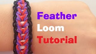 FEATHER Loom bracelet Tutorial Rainbow Loom l JasmineStarler [upl. by Roselle]