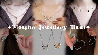 HUGE MEESHO JEWELLERY HAUL ⋆｡˚୨୧˚｡⋆ DAINTY AND AESTHETIC  KOREAN JEWELLERY  UNDER 200 ✦ [upl. by Ycaj]