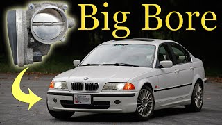 E46 330i M50 intake swap ICV delete and N52 big bore throttle body install [upl. by Patrizio979]