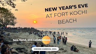 New Year’s Eve at Fort Kochi Beach Sea Sand and Celebrations  Cochin Carnival 2024 [upl. by Urania]