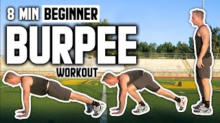 8 Minute Easy Burpee Workout FOLLOW ALONG FOR BEGINNERS  LiveLeanTV [upl. by Karena]