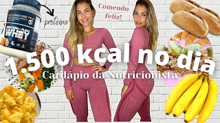 O QUE EU COMO EM UM DIA 1500KCAL  CARDÁPIO NUTRICIONISTA [upl. by Heilner]