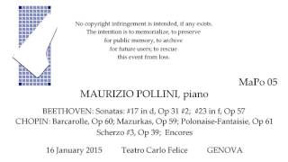 MAURIZIO POLLINI Live Recital 2015 BEETHOVEN CHOPIN GENOVA [upl. by Suryc779]