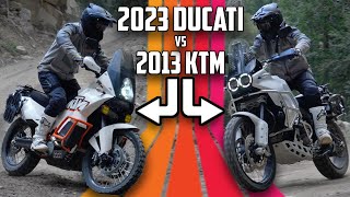 2023 Ducati Desert X vs 2013 KTM 990 Adventure  10 Year Shootout  Cycle News [upl. by Rein763]