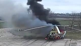 Close up footage of the Mi 8 helicopter in Transnistria being attacked by a drone [upl. by Oirevas932]