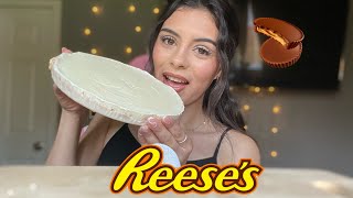 Asmr Giant Reese’s Cup Mukbangcrunchy eating sounds🍫 [upl. by Lauryn110]