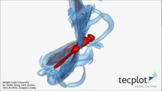 Tecplot 360 Simulation Example Dragonfly Flight Physics III [upl. by Htims449]