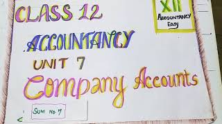 Class 12 Tamilnadu State Board Accountancy Chapter 7  sum no7 [upl. by Lurleen]