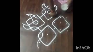 very easy and simple 🌺🌺kambi kolam 🌺7 dots 3line3🌺🌺easy muggulu 🌺🌺 [upl. by Hun]