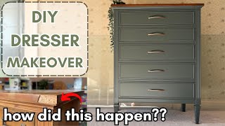 TRASH to TREASURE Dresser Makeover  DIY Painting Vintage Furniture [upl. by Niletak]