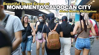 BEAUTIFUL STREET SCENE  MONUMENTO CALOOCAN CITY METRO MANILA PHILIPPINES 4K [upl. by Ahseikal949]