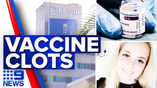 Teenage nurse gets blood clots after COVID vaccine  coronavirus  9 News Australia [upl. by Ahsienyt]