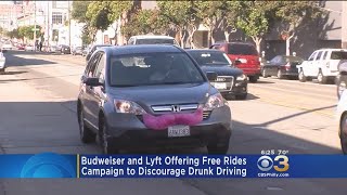 Lyft Budweiser Offering Free Rides To Discourage Drunk Driving [upl. by Rie]