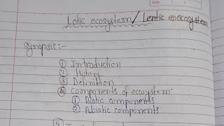 Lotic and lentic ecosystem MSc zoology full hindi nots [upl. by Kikelia]