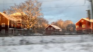 Driving in Dalarna Sweden Window view in winter [upl. by Jarus]