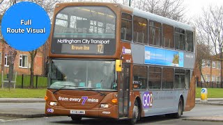 NCT Brown Line 17 Full Route Visual City Victoria Centre to Bulwell [upl. by Derrek]