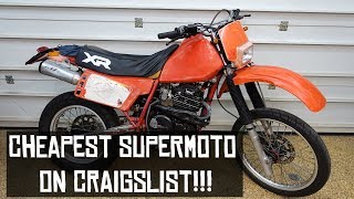 My new 1983 XR500r the cheapest supermoto on Craigslist Can I even start it [upl. by Ojeitak]