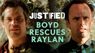 Boyd Rescues Raylan From Dickie Bennett  Scene  Justified  FX [upl. by Yerffoeg]