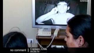 Trapped Chilean miners hold video to communicate [upl. by Nonaihr]