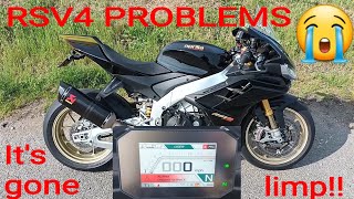 Aprilia RSV4 1100 Factory updates  urgent service alarm  limp modes [upl. by Heyman]