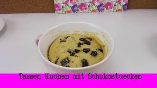 Tassenkuchen mit Schokostücken  Mikrowellen Kuchen  Schnell amp Super lecker [upl. by Marcie]