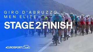 THRILLING VICTORY 😮‍💨  Giro dAbruzzo 2024 Stage 2 Race Finish  Eurosport Cycling [upl. by Amye843]