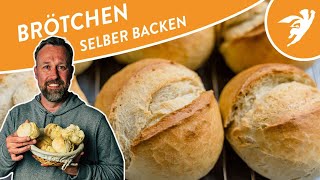 BRÖTCHEN SELBER BACKEN Einfaches Rezept für leckere Brötchen zum Frühstück [upl. by Eenal139]