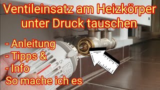 Heizungsventil unter Druck tauschen mit der Heimeier Schleuse  Vorbereitung Hydraulischer Abgleich [upl. by Yrevi]