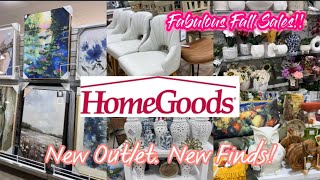 WALKTHROUGH AT HOMEGOODS NEW OUTLET STORE NEW FINDS ON BRANDED ITEMS FABULOUS FALL SEASON DECOR [upl. by Foscalina]