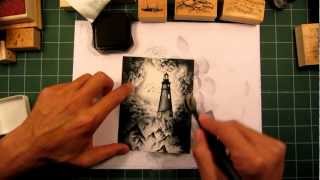 Stampscapes 101 Video 8 Monochromatic Lighthouse [upl. by Cedar]