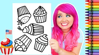 Coloring 4th of July Cupcakes 🧁 Red White amp Blue Coloring Page  Crayola Crayons [upl. by Lorna]