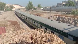 Shalimar Express up crossing under the bridge at Rohri city [upl. by Tocs]