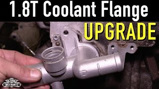 VW 18t ALUMINUM COOLANT FLANGE UPGRADE [upl. by Arataj432]