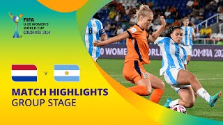 Netherlands v Argentina  FIFA U20 Womens World Cup Colombia 2024  Match Highlights [upl. by Dnalon494]