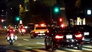 LS警護車も出動 防弾仕様マイバッハの警護車列、深夜の都心で遭遇 Uk Prime Minister Motorcade at Tokyo [upl. by Johanan]