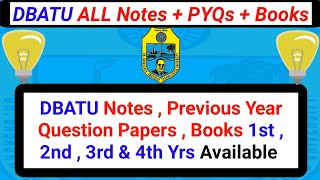 DBATU Notes🔥 Previous year question papers🔥 Books all in one video  DBATU Latest Update for all🔥 [upl. by Moitoso186]