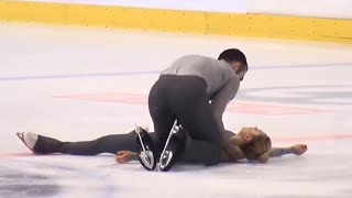 Scary Fall  Please Beware  Ashley CAIN  Timothy LEDUC GOLDEN SPIN ZAGREB PAIRS FS Dec 7 2018 [upl. by Leirea]