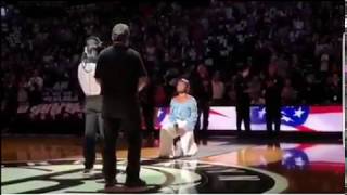 Singer Justine Skye Kneels During National Anthem Performance At Brooklyn Nets Game [upl. by Kalindi375]