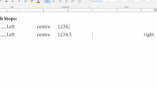 MS Word 2013 Tab Stops [upl. by Andert]