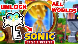 HOW TO UNLOCK ALL WORLDS IN SONIC SPEED SIMULATOR ROBLOX ALL QUESTS GUIDE [upl. by Oinafipe]