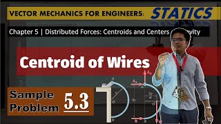 Chapter 5  Distributed Forces Centroids and Centers of Gravity EXAMPLE 53  Centroid of Wires [upl. by Tneciv]