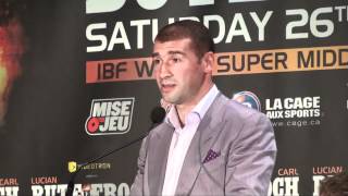 Lucian Bute vs Carl Froch  Lucian Bute a la conférence de presse  Montreal [upl. by Stacia21]