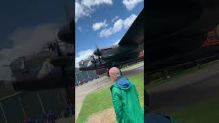 Lancaster Bomber ‘Just Jane’ taxiing at Lincolnshire Aviation Centre July 2024 [upl. by Mcgean]